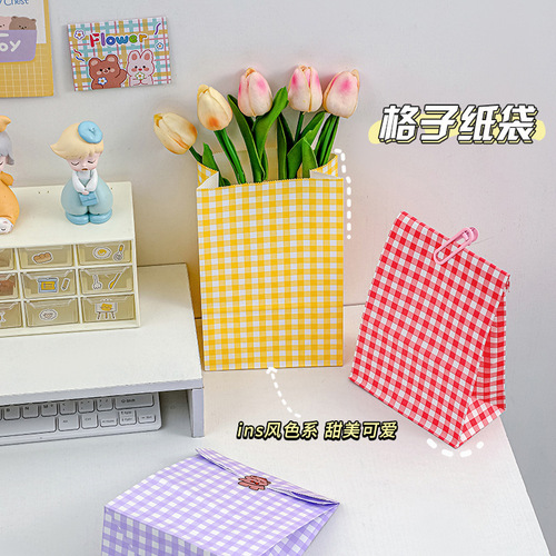 Kraft Paper Gift Bag Cute Gift Shopping Bag Ins Style Birthday Handbag Storage Bag 