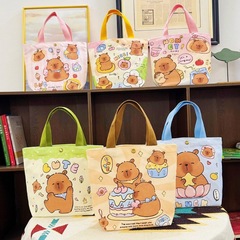 カピバラのキャンバスのバケツの包みの女性の誕生日の弁当の包みの小さい番手は包みを持ってかわいい携帯の手提げ袋のカピバラを持ちます。