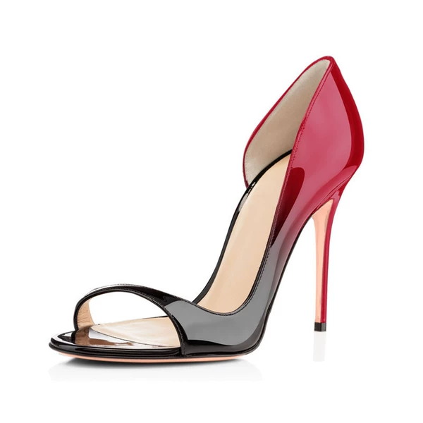 Red gradient black patent leather