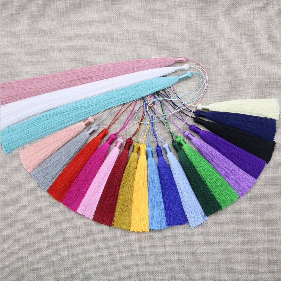 New DIY 30cm polyester tassels, vertical anti-wrinkle Chinese knot tassels, all colors, large discounts