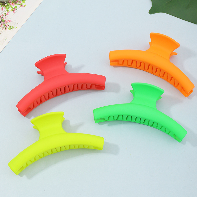 Korean Fluorescent Color Frosted Resin Shark Clip display picture 1