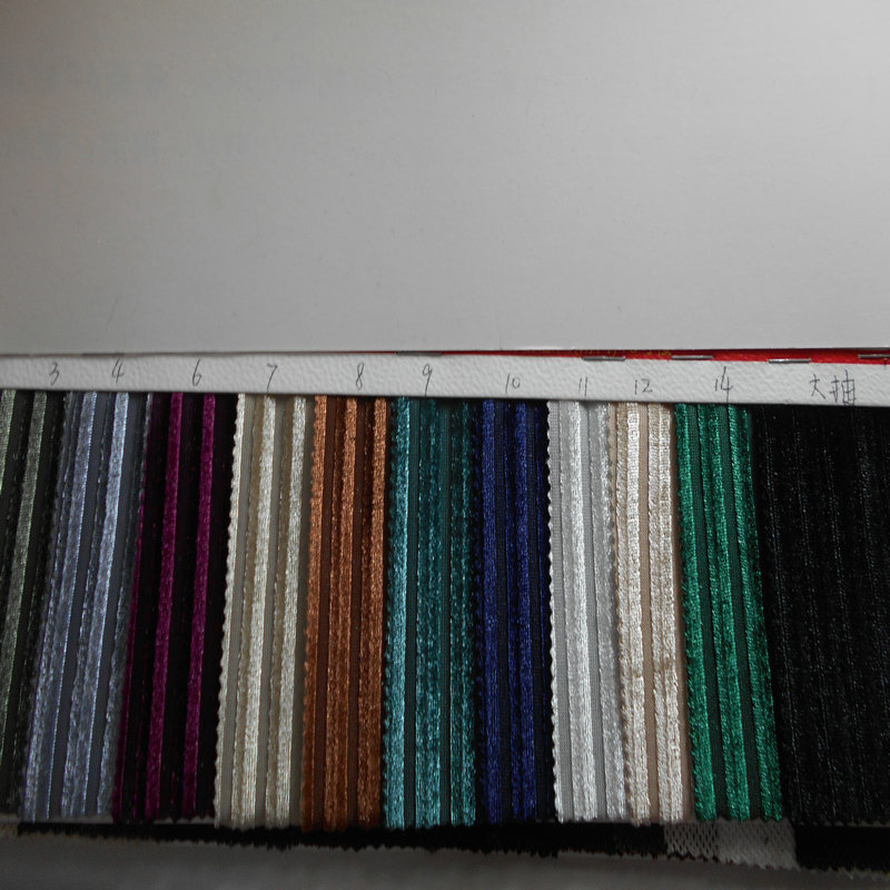 韩国绒抽针金丝绒坑条服装旗袍汽车坐垫面料 韩国绒条纹镂空布料