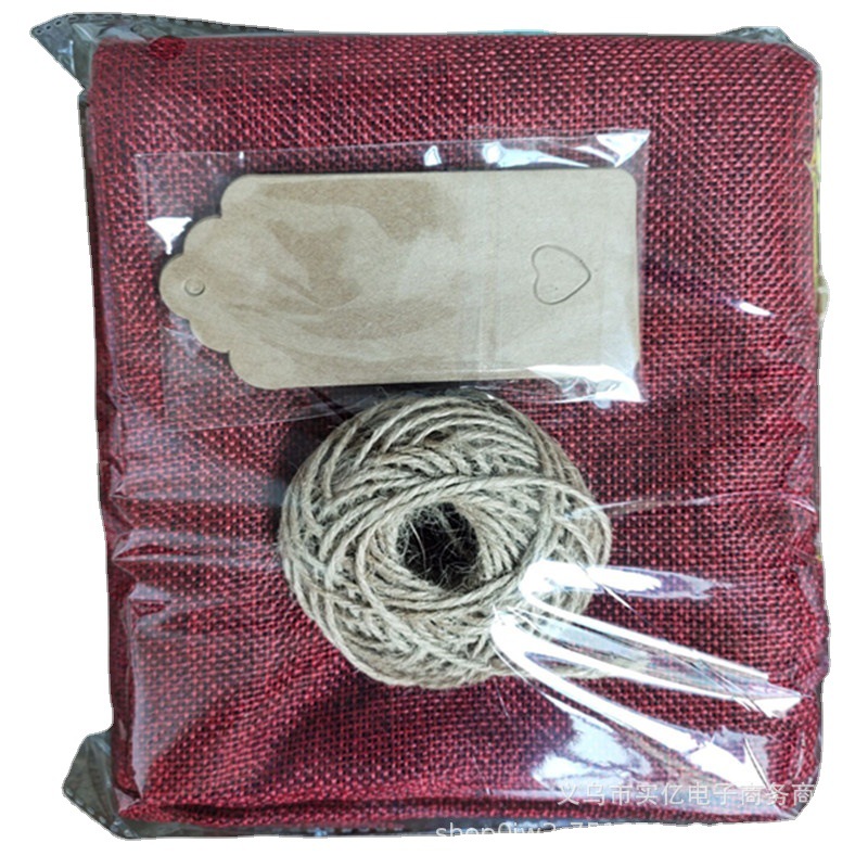 Bolsa de vino de tela transfronteriza, bolsa de regalo de vino, 12 bolsas, bolsa de botella de vino con cordón, juego de etiqueta de amor, venta directa