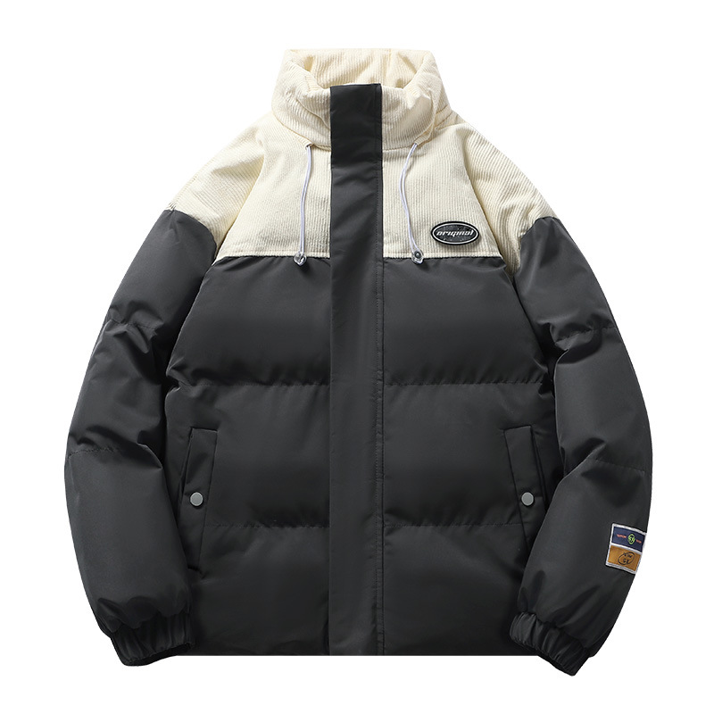 Abrigo de algodón acolchado de invierno de los Hombres Nuevo casual abajo Chaqueta de algodón acolchado suelta guapo caliente engrosada soporte collar Chaqueta de algodón acolchado al por mayor