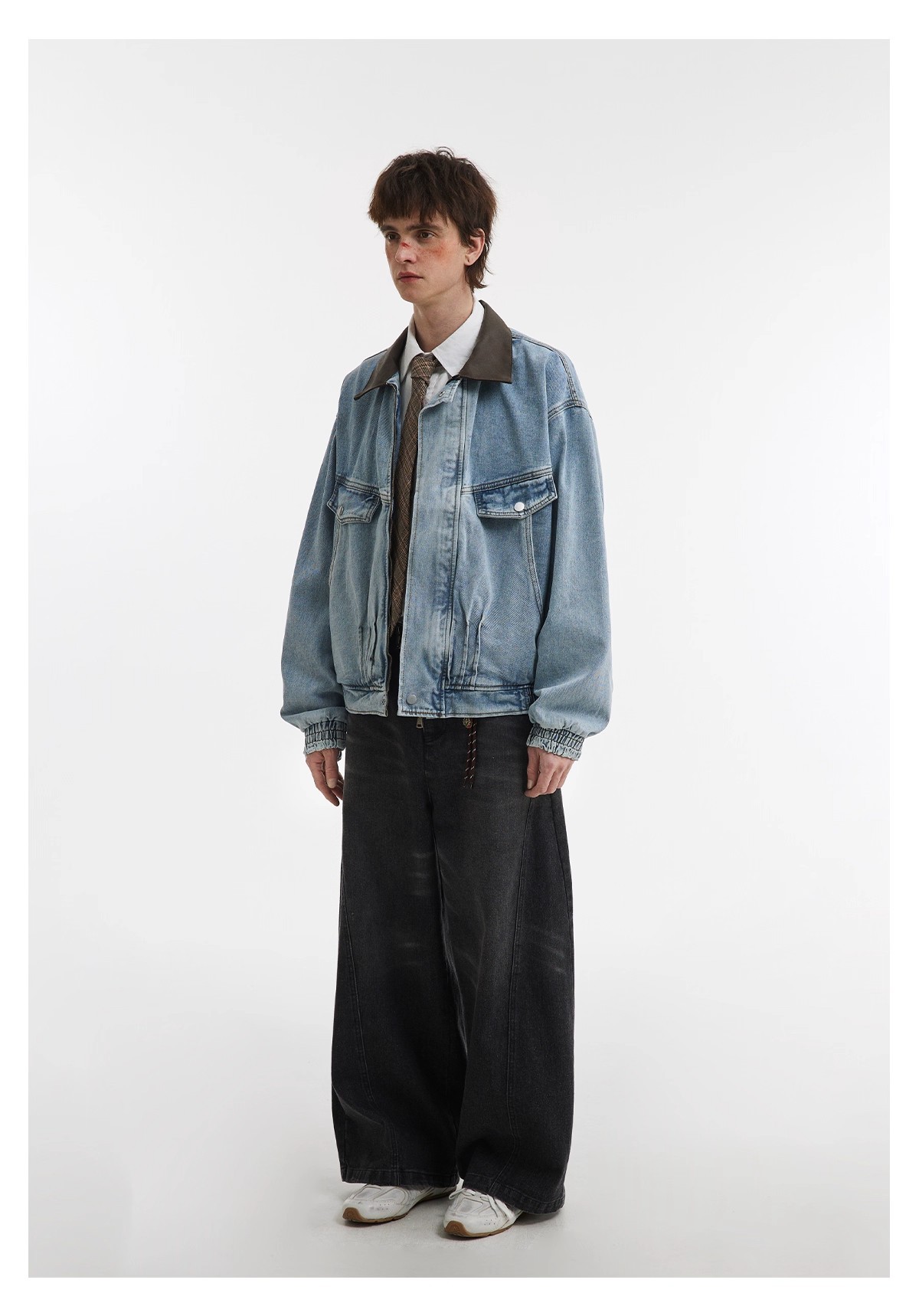 Retro Denim Jacket Men Nostalgic Silhouette Washed Street Style_voghion.com