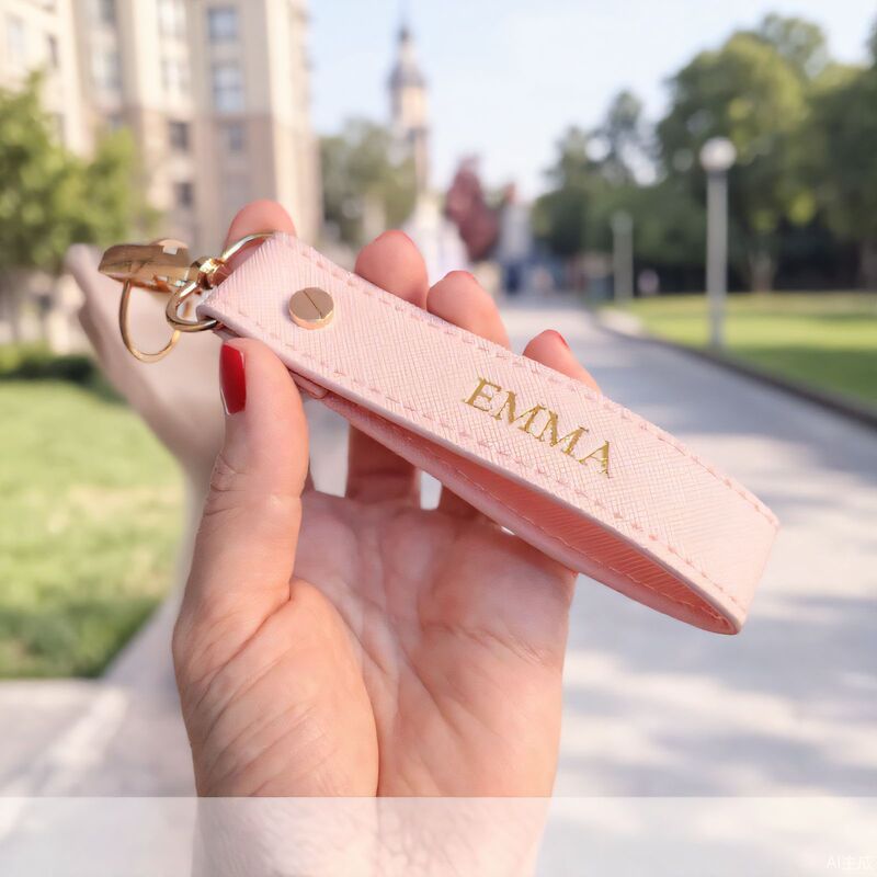 Spot Exquisite Car Key Pendant Leather Wristband Keychain Accessories Cross-Border Hot Selling Hot Stamping Keychain