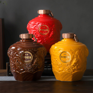 Antique ceramic wine jar household 10 Jin white wine empty bottle cellar sealed bulk wine jar gift password lock