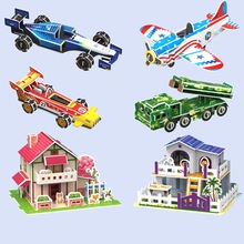 ��ͯ3d����ƴͼ���3��6�귿�ӹ�����ľƴͼ��Ů��3diy�ֹ�С����