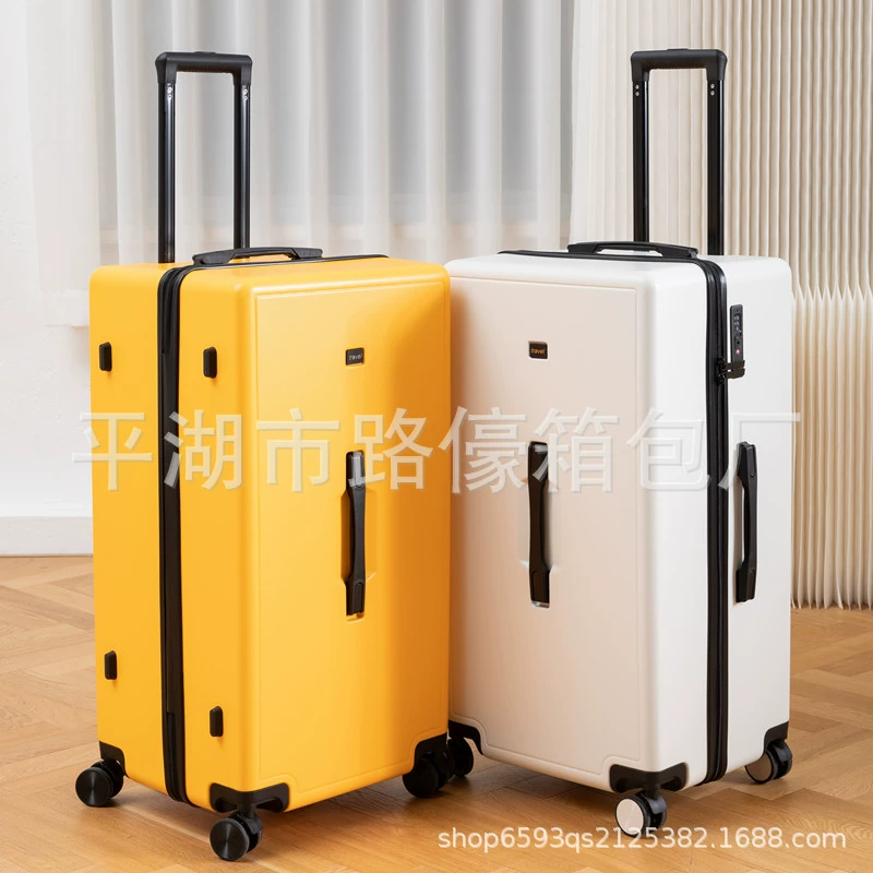 Capacious universal suitcase on wheels for men and women, box with zipper, 36inch