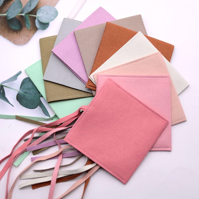 现货绒面皮革超纤信封袋 珠宝首饰戒指项链绒布翻盖袋 耳钉包装袋