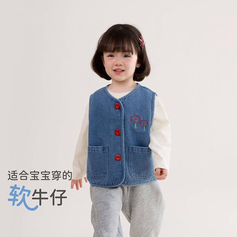 女童牛仔马甲2025春秋儿童新款洋气坎肩宝宝外穿背心外套|undefined