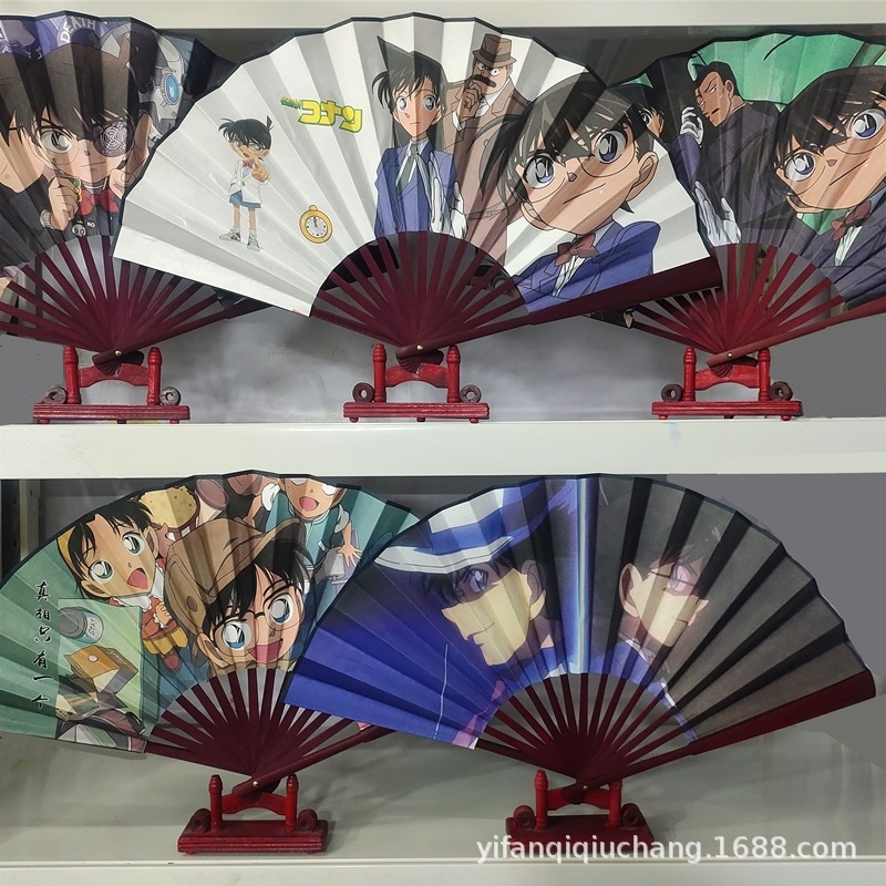 Abanico de tela de seda King Glory de 8 pulgadas Embalaje independiente Nezha El futuro es como un slam dunk Sanrio Anime Cartoon