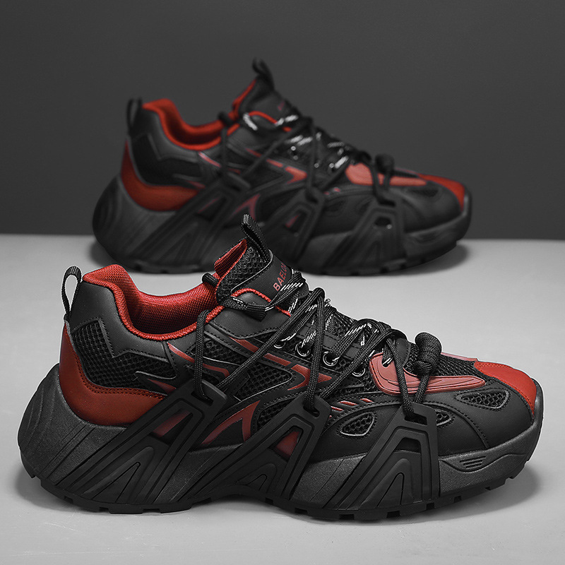 Cross-border 2025 estilo caliente tejido volador transpirable ocio deportes para correr zapatillas de malla comercio exterior trabajo al aire libre cuatro estaciones para hombres en vivo