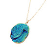 Marine long blue resin, necklace, agate pendant, internet celebrity