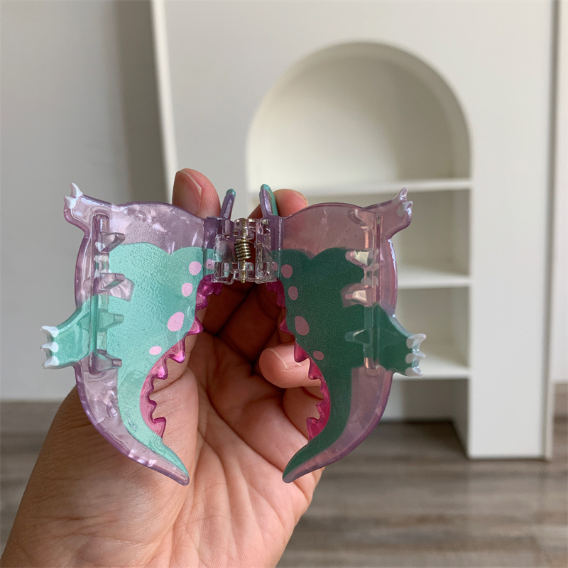 35g Weight Hair Claws Hair Accessories Type 1 Piece Quantity Holiday, Party Occasion Arylic Material Dinosaur Pattern Women's Gender Cute Style Cute Little Dinosaur Acrylic Small Jaw Clip Cute Personality Sweet Niche Hair Claw Hairpin Hair Ornaments New 35