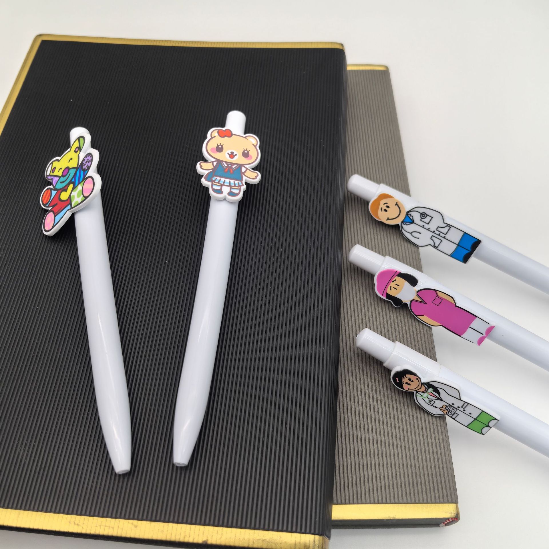 Bolígrafo con Clip Personalizado con Diseño de Dibujos Animados, Bolígrafo de Presión, Bolígrafo de Dibujos Animados para Manualidades, Bolígrafo Promocional Publicitario con Forma de Muñeca