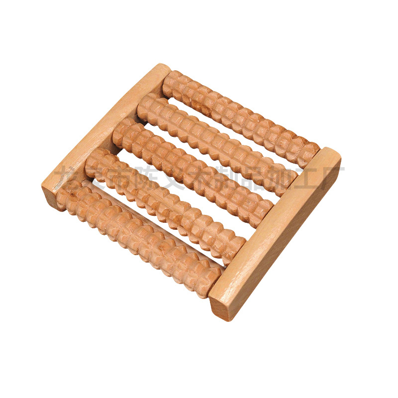 Manufacturers supply ordinary single five-row foot massager foot foot massage wheel wooden roller massager