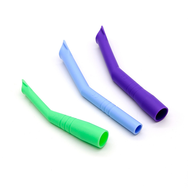 Tubo de aspiración dental, tubo de aspiración de boca de pato azul, tubo de aspiración de boca plana, tubo de aspiración de boca para adultos, 10 piezas