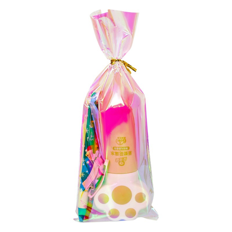 Spot Baking Cookie Snacks Bolsa vertical transparente Palomitas de maíz Rainbow Film Bolsa de embalaje de alimentos Planet Cup Bolsa de regalo