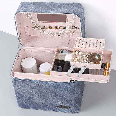 化妆箱化妆包便携大容量学生韩版手提化妆品收纳盒桌面首饰网红随