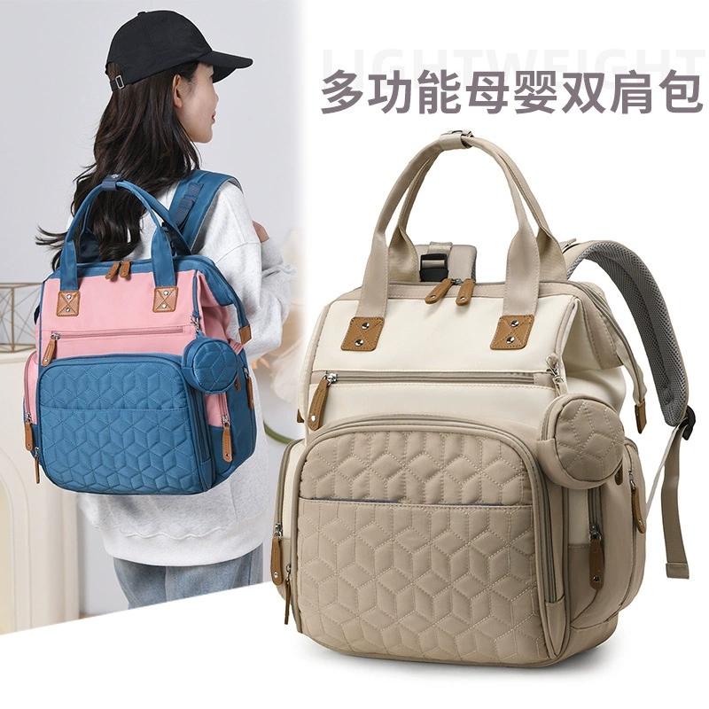 Новая ромбовидная дорожная сумка для защиты позвоночника для матери и ребенка, водоотталкивающая сумка для влажных и сухих подгузников, красивая сумка для мамы через плечо.