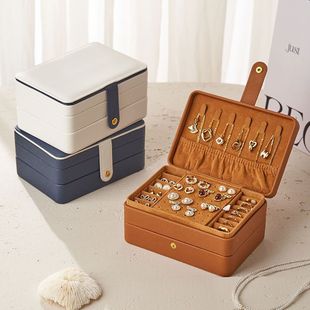Exquisite autumn and winter Maillard new multi-layer jewelry storage box jewelry box gold necklace ring bracelet storage
