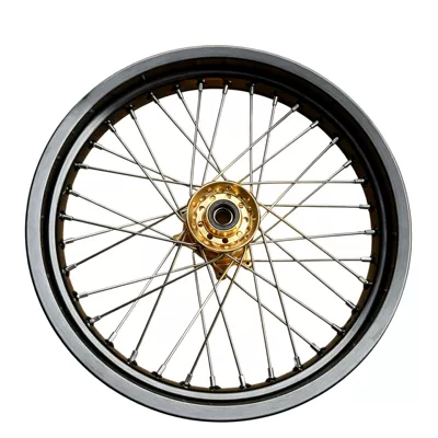 Long Ji Feng modified front 2.50-17: Motorcycle wheel hub - front-wheel-hub-core-is-gold-colored