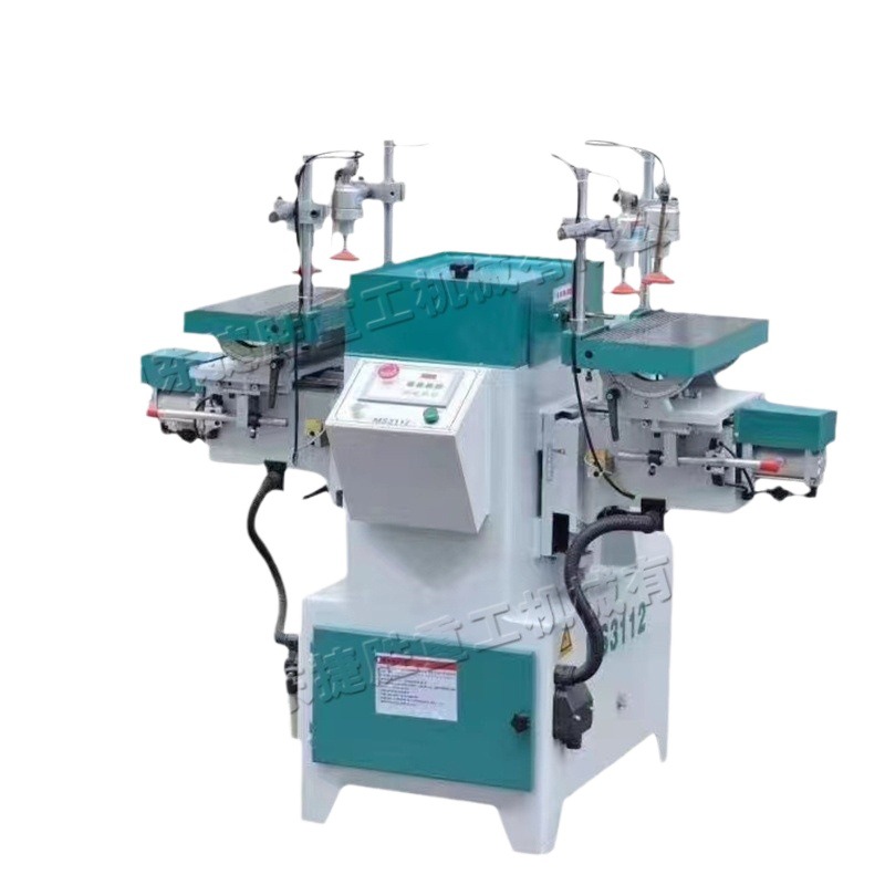 Horizontal de doble extremo espiga y máquina tragaperras carpintería Tenon automática máquina de perforación mesa y silla banco de escritorio de doble extremo de ranura de la máquina