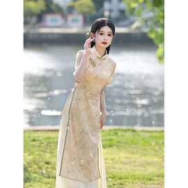 奥黛旗袍2026新款夏季改良年轻款少女茶服新中式日常可穿显瘦裙子