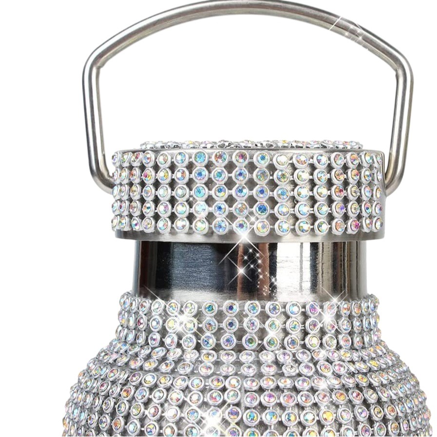 Taza de vacío incrustada en diamantes celebridad de Internet Taza de agua incrustada en diamantes TikTok tendencia creativa transfronteriza taza de agua portátil taza de vacío de diamantes de imitación