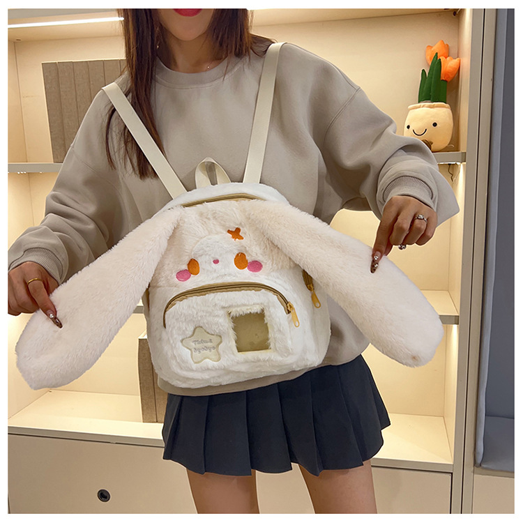 717g Weight Zipper Closure Type Double Shoulder Straps Strap Type Functional Backpack Bags Type Casual, Holiday Occasion Plush Material Women's Backpack Backpack Animal, Cartoon Pattern Spring, Autumn&Winter Season Women's Gender Cute Style Square Shape Animal Cartoon Casual Holiday Women's Backpack Functional Backpack 11