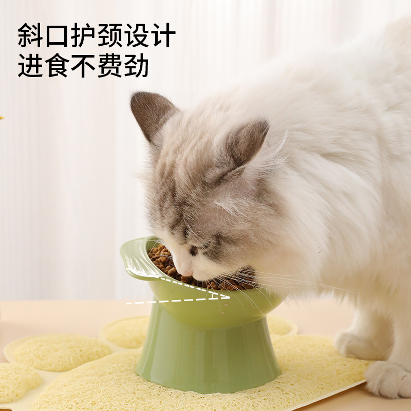 Hawo Beagle Tazón para gatos Tazón de agua de plástico Material PP Tazón para mascotas de boca inclinada para gatos Tazón para comida para perros Tazón para perros anti-volcado