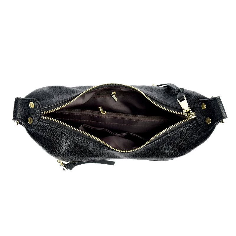 Creative one-shoulder bag, moon-shaped lamp, genuine leather, high-quality style