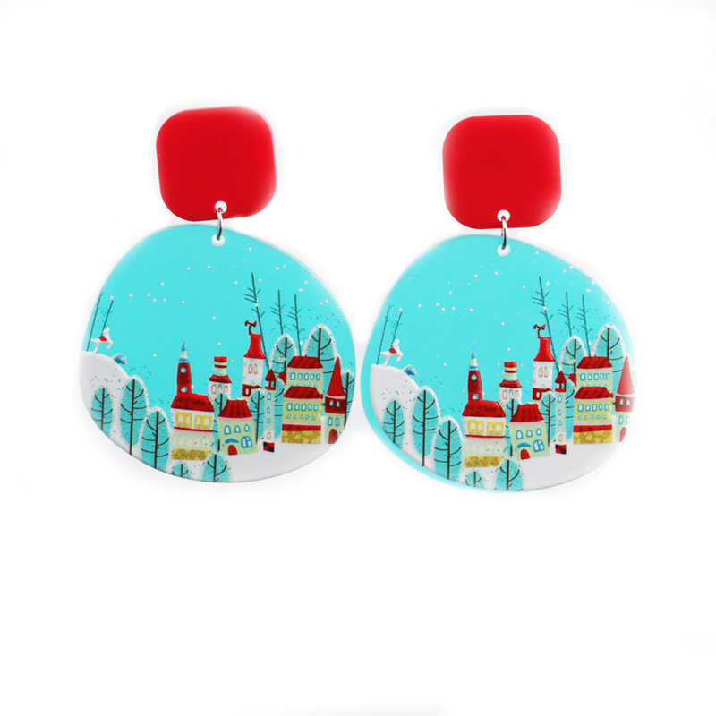 Acrylic Christmas Heart Geometric Earrings Wholesale Jewelry Nihaojewelry display picture 7