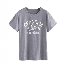 亚马逊2021夏季新款 Grandma Life Is The Best Life短袖T恤女