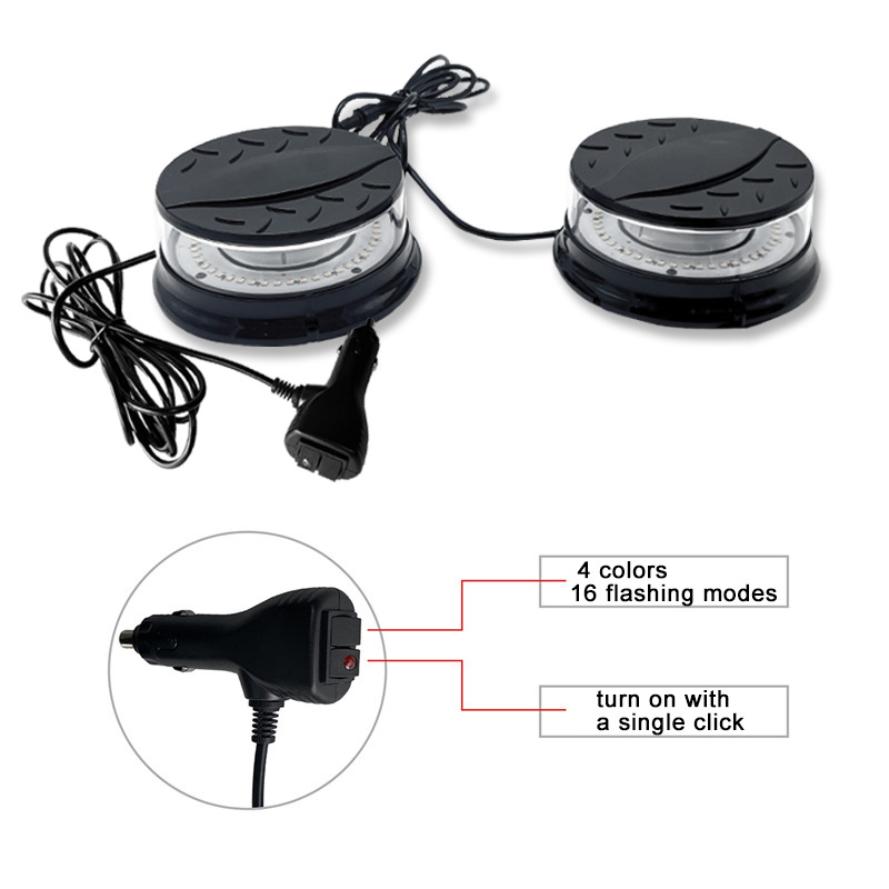 One-To-Two Alarm Led Light, Roof Atmosphere Warning, Waterproof, Color-Changing Emergency Strobe Light with Strong Magnetic Base