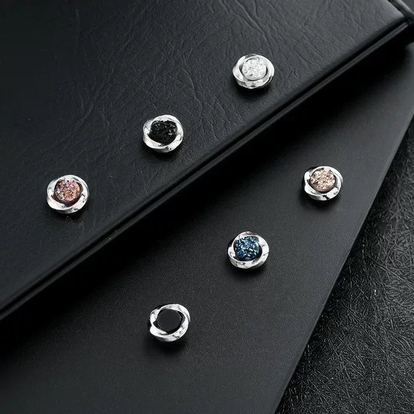 Brilliant Mobius Ear Clip Men's High-grade All-match Fashionable Personalized Design Earrings Women's Iron-absorbing Stone Magnetic-absorbing Trendy Jewelry