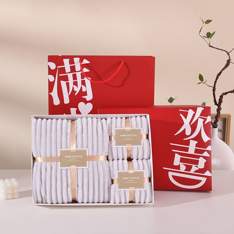 Juego de Toallas de Regalo Set de 3 Piezas de Microfibra Absorbente para Regalos Corporativos