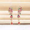 Zirconium, earrings, elegant fashionable silver needle, light luxury style, silver 925 sample