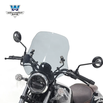 motorcycle modification adjustable, Motorcycle front windshield - brown-height-40cm