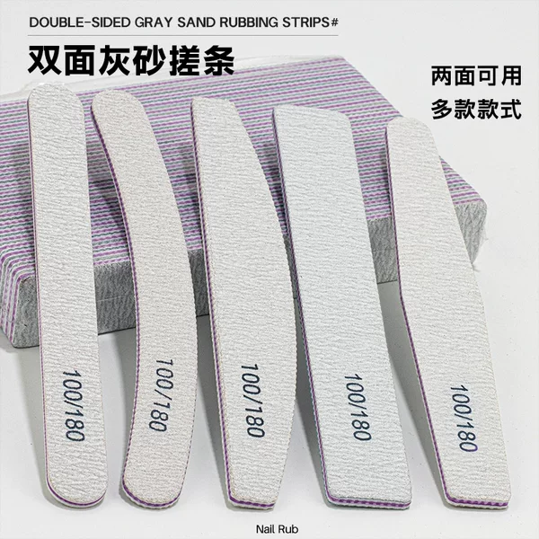 Factory Direct Sales Spot Manicure Rub Strip Nail File Manicure Shaping Strip 100/180 Double-Sided Polishing Nail File