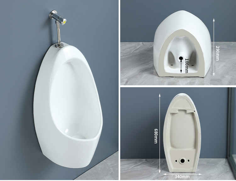 Wall-mounted, floor-standing, fully automatic induction ceramic men's urinal, urinal, household urinal undefined