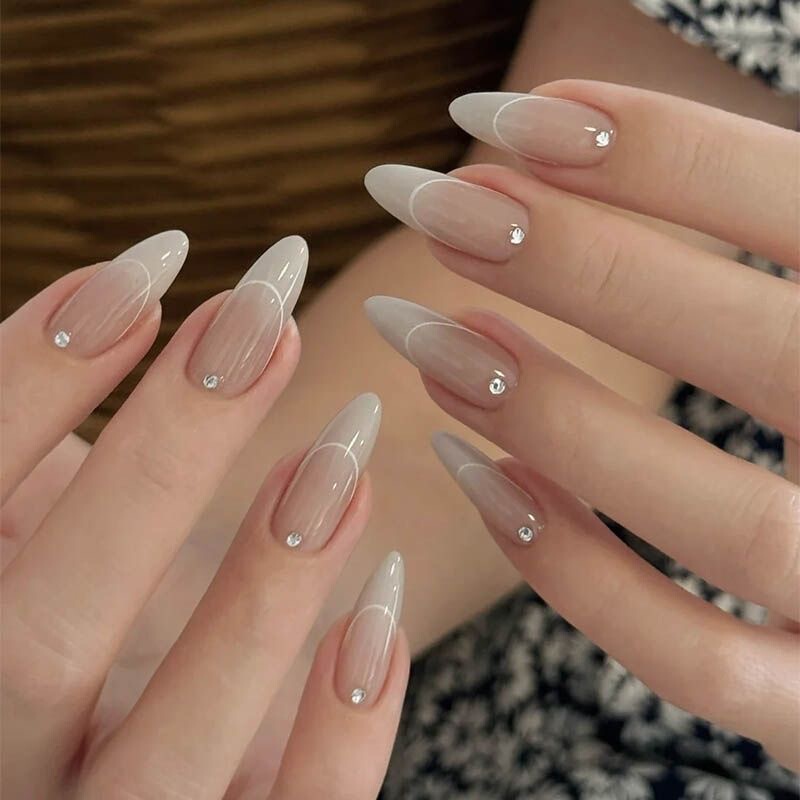 Pure Handmade Armor Minimalist French Milk White Gradient Atmosphere All-match Ins Nude Temperament Advanced Nail Art