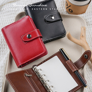 Cross-border Amazon A7 Macaron Handbook Loose-leaf Notebook Zipper Bag Cash Budget Notepad Diary Book