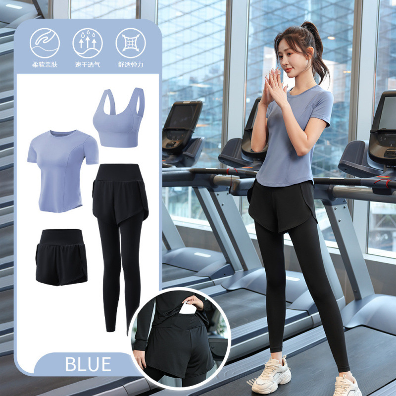 Juego de carrera para mujeres primavera y otoño principiantes de verano yoga deportivo rápido ropa seca trajes transpirables comercio exterior al por mayor