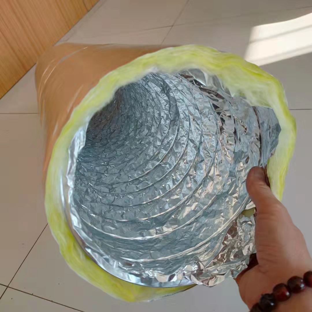 大量批发铝箔布玻璃棉保温软管加玻璃棉软管布箔单管加钢丝软管