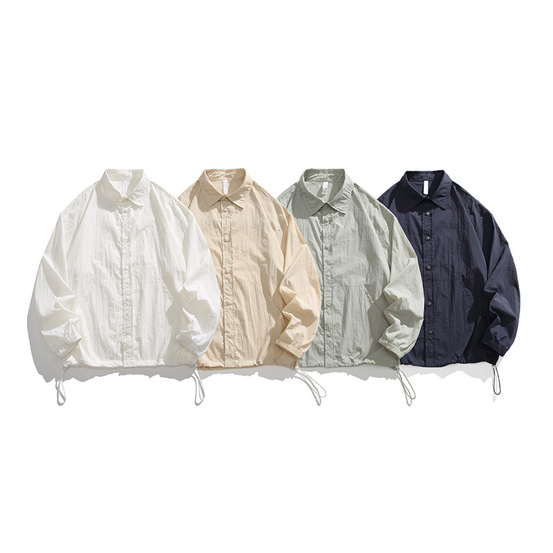 Summer Ice Sunscreen Shirt for Men, Loose and Versatile Japanese Style Functional Work Jacket, Men's Thin Quick-drying Long-sleeved Shirt