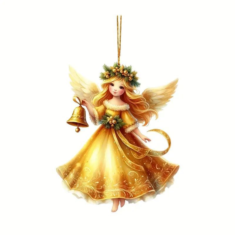 Nuevo árbol de Navidad lindo ángel decoración colgante acrílico plano transfronterizo coche que usted colgante decoración espejo retrovisor image 5