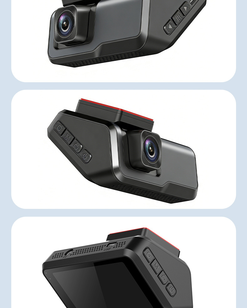 Y HD 4K Dash Cam with front and rear dual recording, mobile app connectivity, 3inch IPS screen, loop recording, car equipment