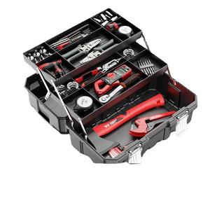 Delixi Toolbox Industrial Household suit Multi-function Hardware Art Box Electrician Multi-layer Folding Storage Box